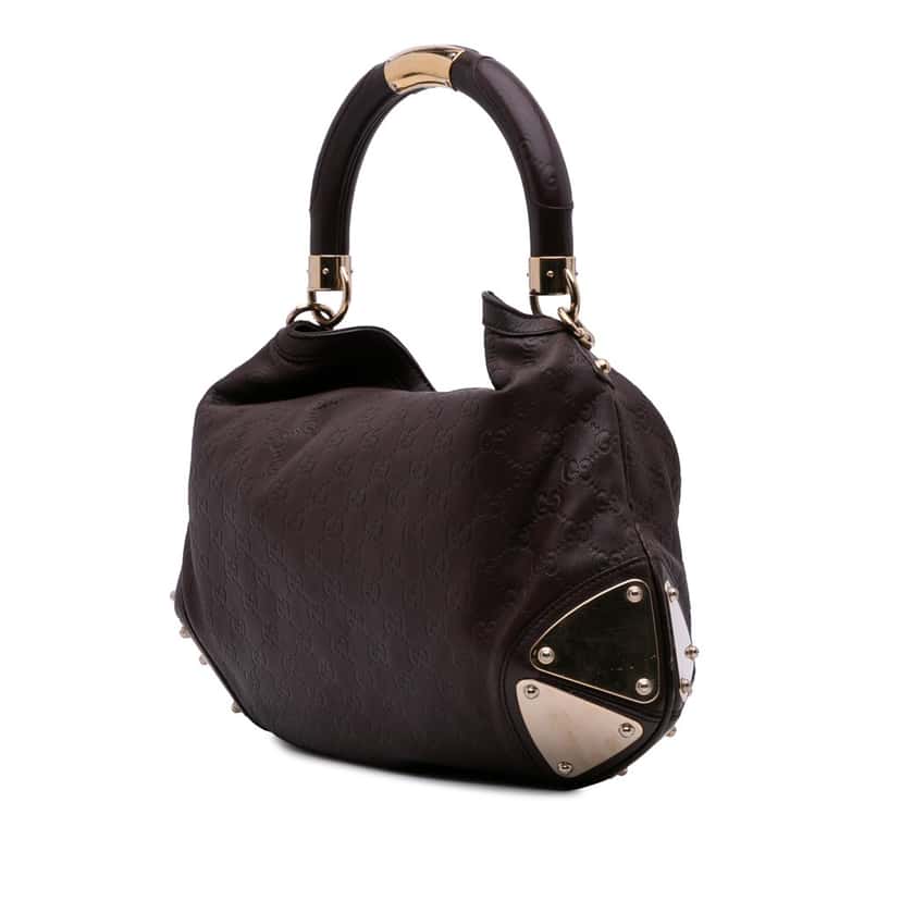 Gucci Guccissima Indy Hobo Brown Leather Good condition - Back View