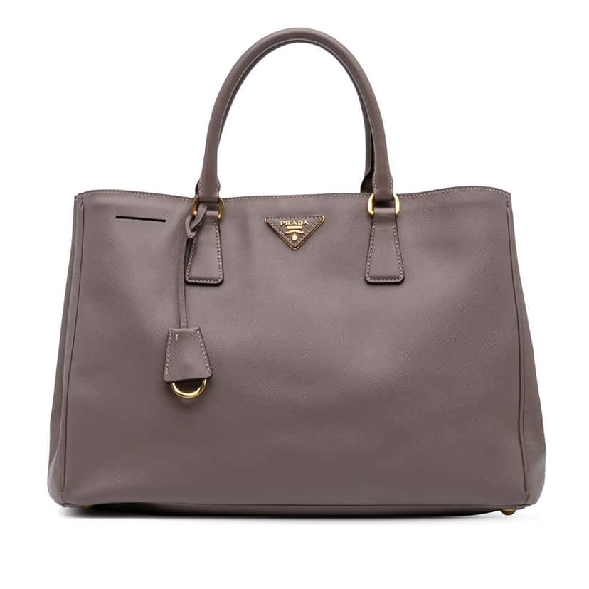 Prada Large Saffiano Lux Galleria Tote Brown Leather Good condition - Front View