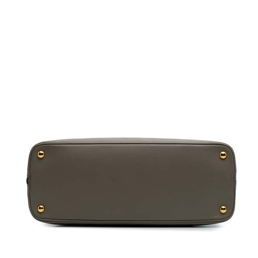 Prada Large Saffiano Lux Promenade Satchel Grey Leather Good condition - Inside View