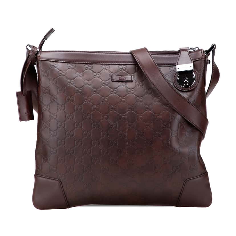 Gucci Guccissima Crossbody Brown Leather Good condition - Front View