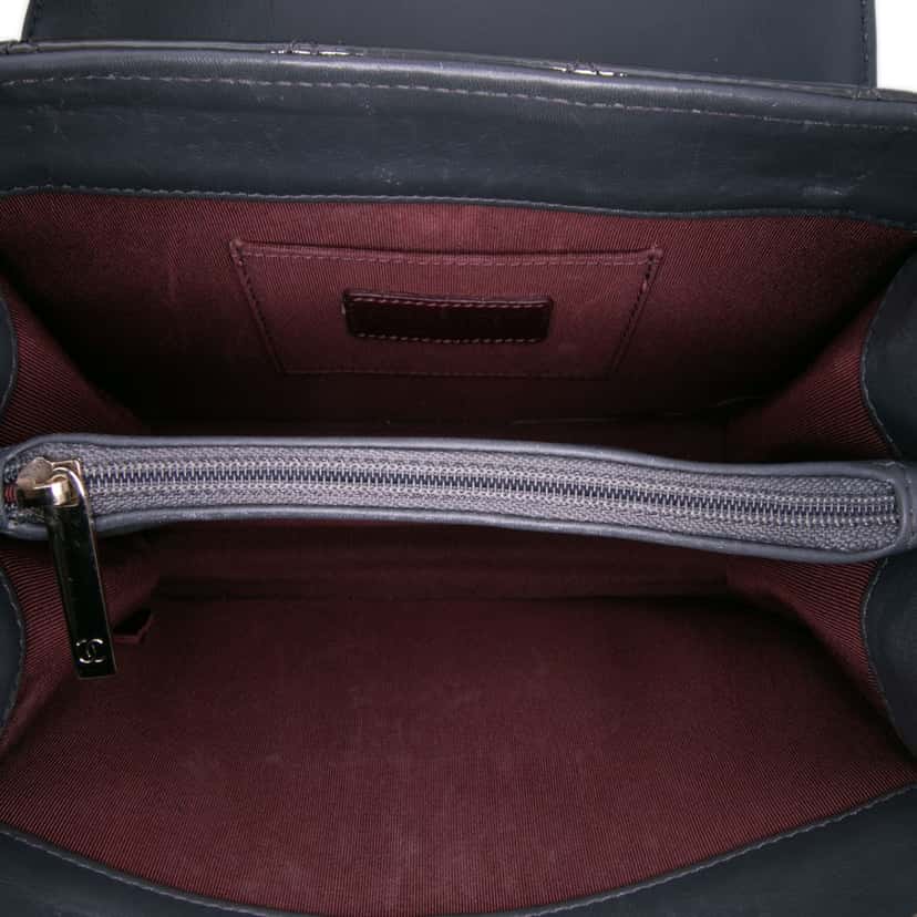 Chanel Quilted Patent Golden Class Accordion Flap Grey Leather Good condition - Model View