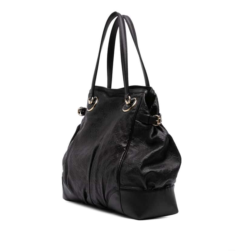 Gucci Guccissima Full Moon Tote Black Leather Good condition - Back View
