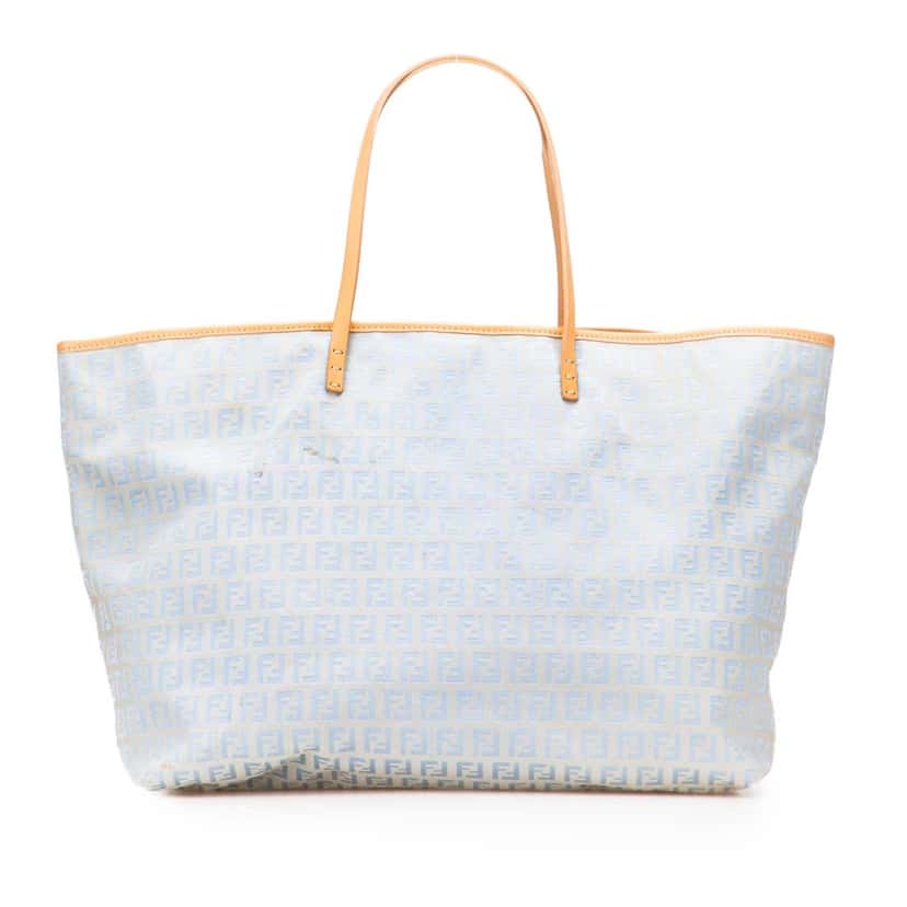 Fendi Zucchino Canvas Tote Blue Canvas Good condition - Front View