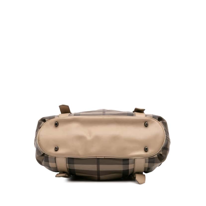 Burberry Smoke Check Coated Canvas Northfield Satchel Brown Canvas Good condition - Inside View