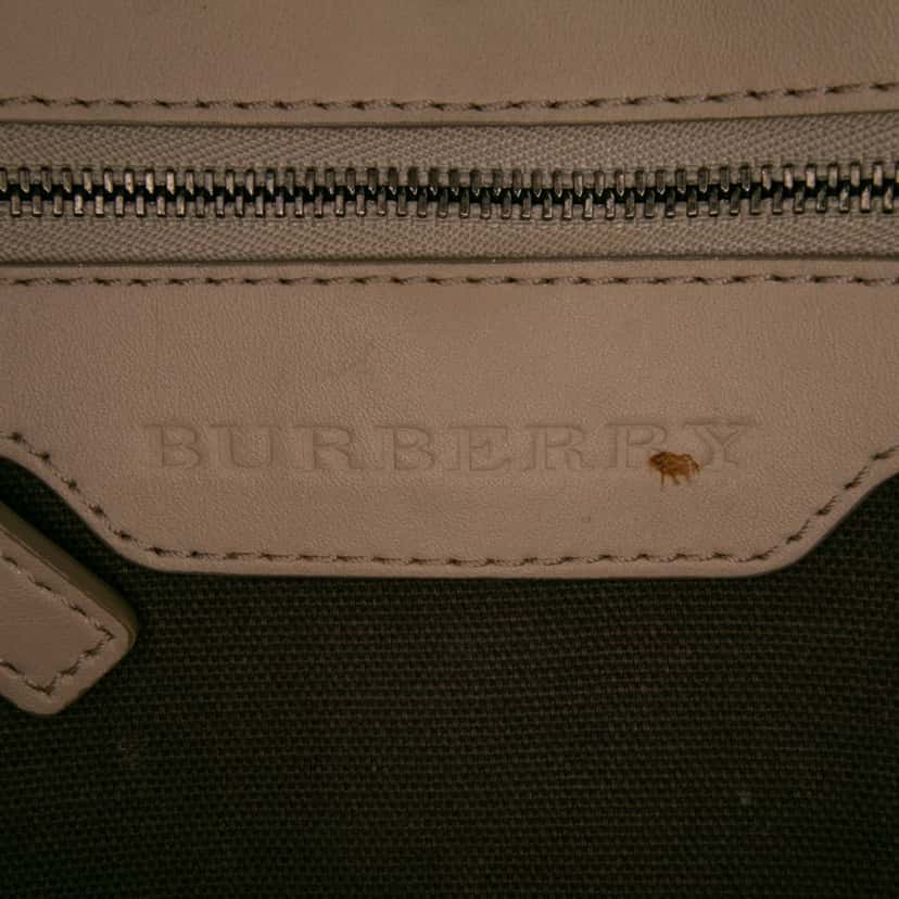 Burberry Smoke Check Coated Canvas Northfield Satchel Brown Canvas Good condition - Box View