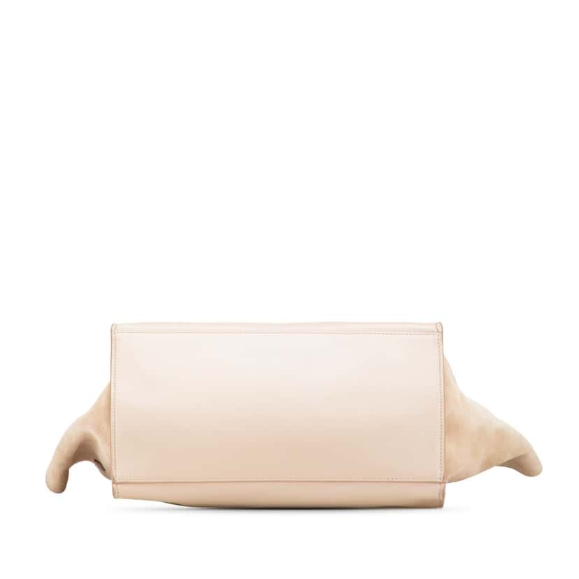Celine Medium Bicolor Calfskin and Suede Trapeze Satchel Brown Leather Good condition - Inside View