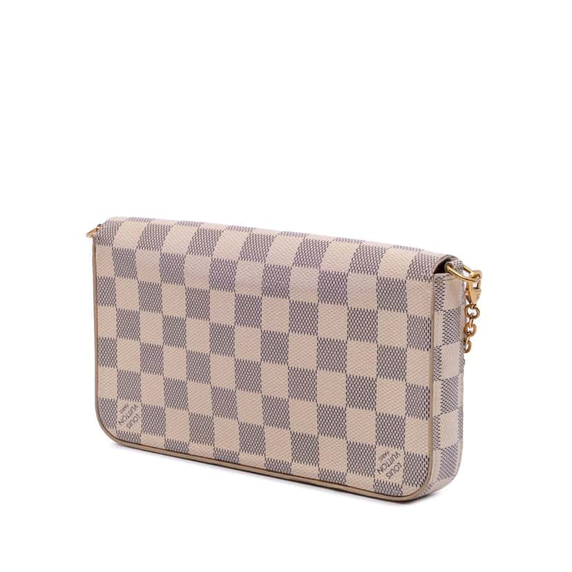 Louis Vuitton Damier Azur Pochette Felicie White Canvas Good condition - Back View