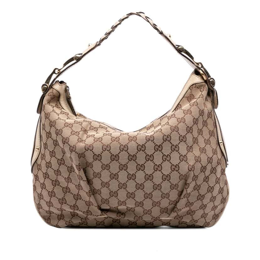 Gucci Medium GG Canvas Pelham Hobo Brown Canvas Good condition - Front View