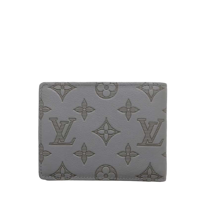 Louis Vuitton Monogram Shadow Multiple Wallet Grey Leather Good condition - Back View