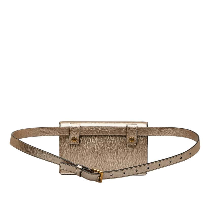 Dior Leather Saddle Belt Pouch Gold Leather Good condition - Inside View