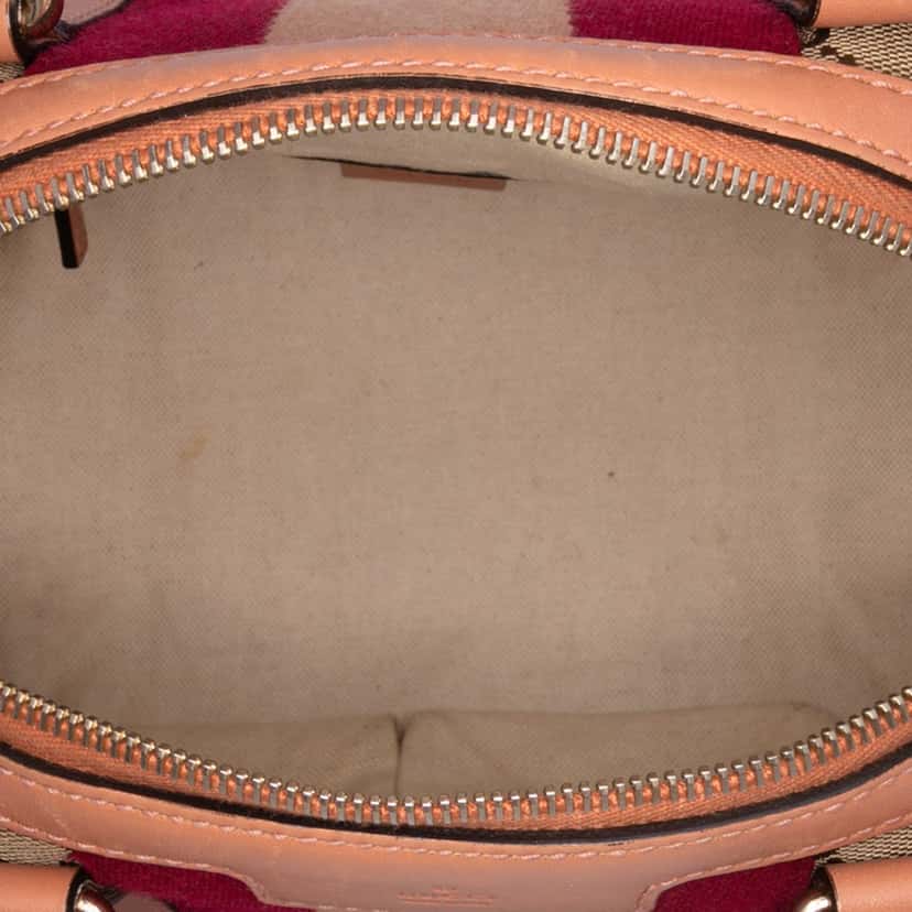 Gucci Small GG Canvas Web Joy Boston Bag Brown Canvas Good condition - Model View