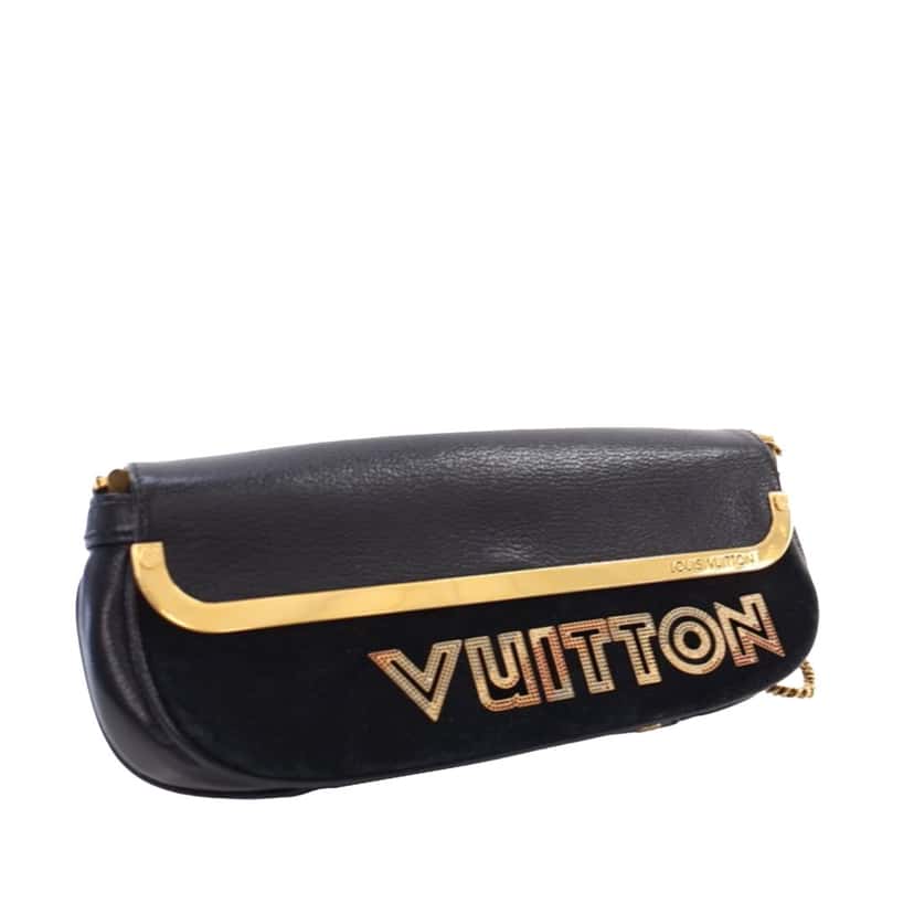Louis Vuitton Suede and Goatskin Avant Garde Pochette Black Leather Good condition - Back View