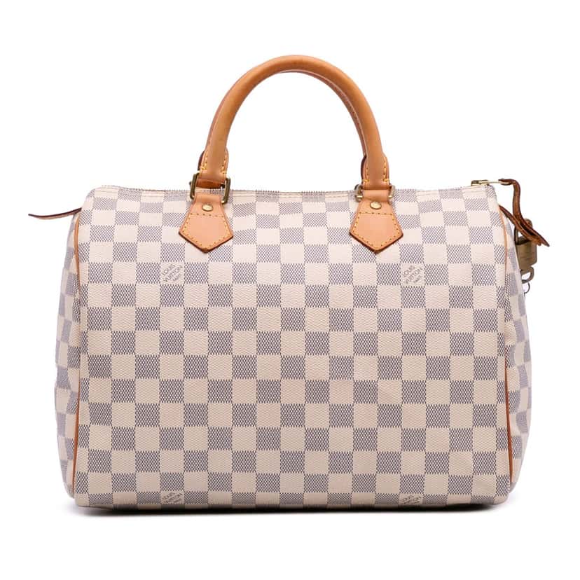 Louis Vuitton Damier Azur Speedy 30 White Canvas Good condition - Front View