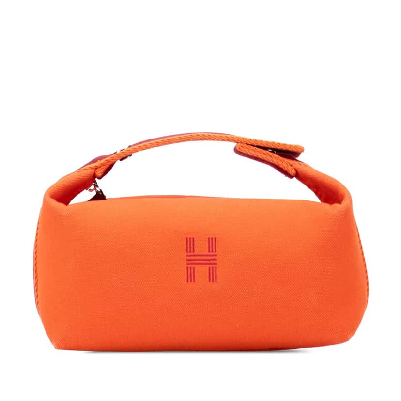 Hermès Small Canvas Bride A Brac Case Orange Canvas Good condition - Front View