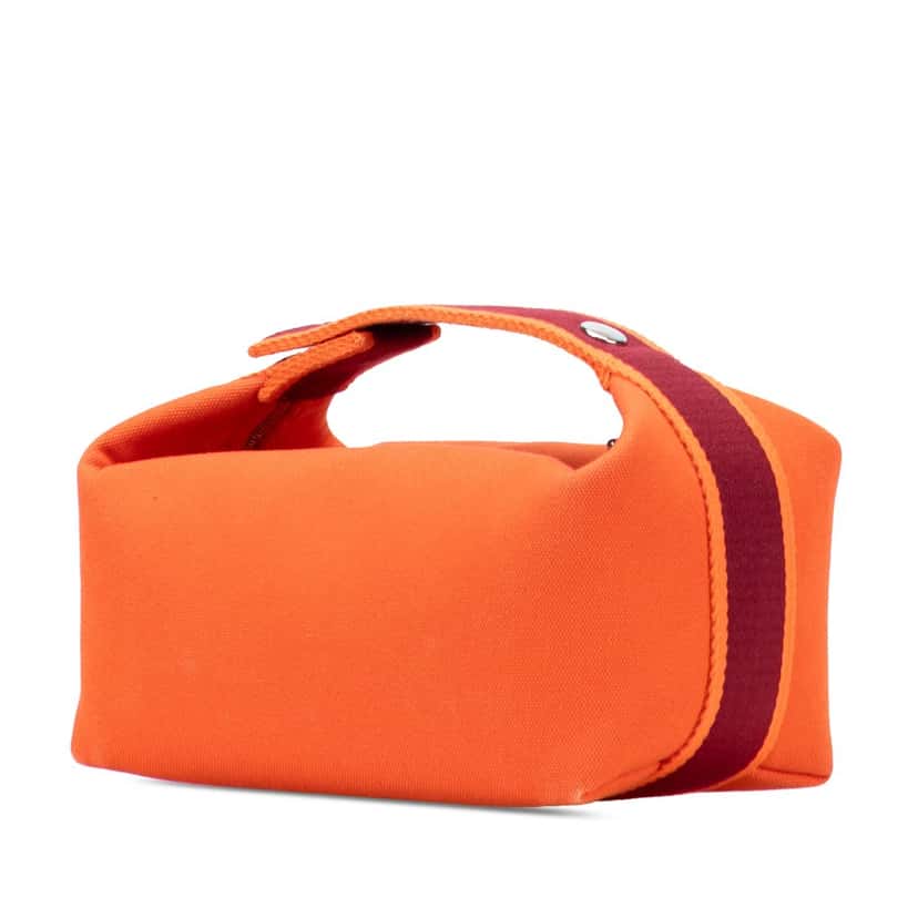 Hermès Small Canvas Bride A Brac Case Orange Canvas Good condition - Back View