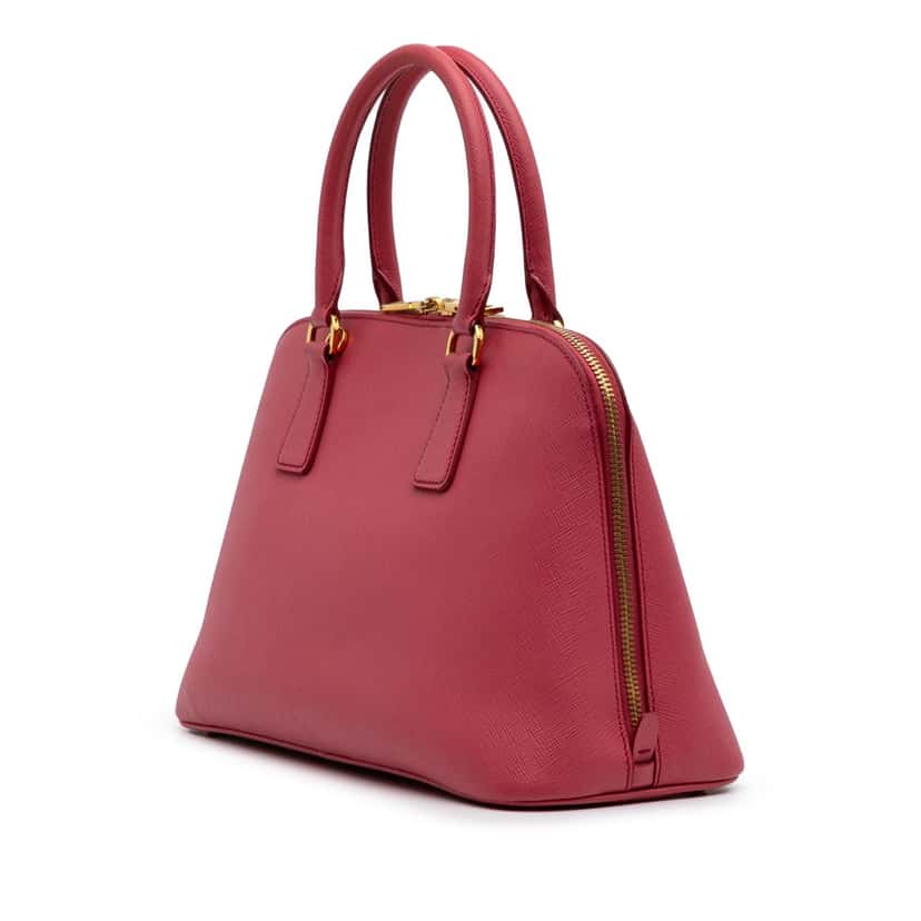 Prada Medium Saffiano Lux Promenade Satchel Pink Leather Good condition - Back View