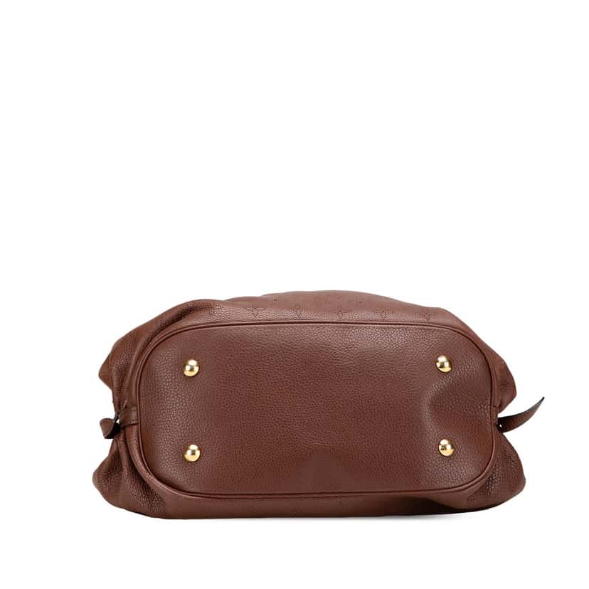 Louis Vuitton Monogram Mahina L Hobo Brown Leather Good condition - Inside View