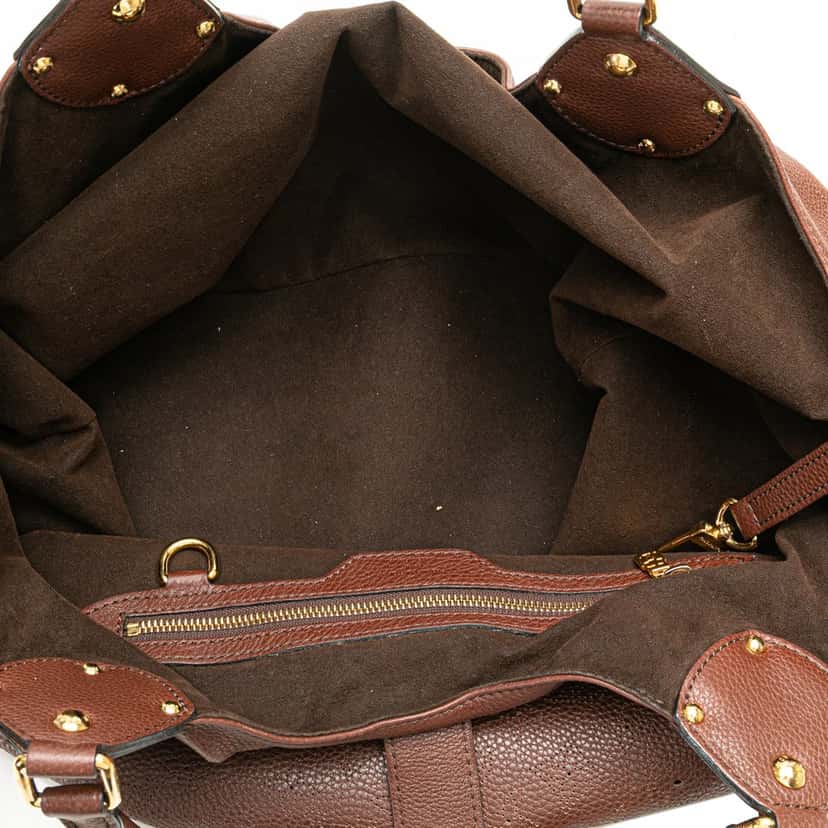 Louis Vuitton Monogram Mahina L Hobo Brown Leather Good condition - Model View