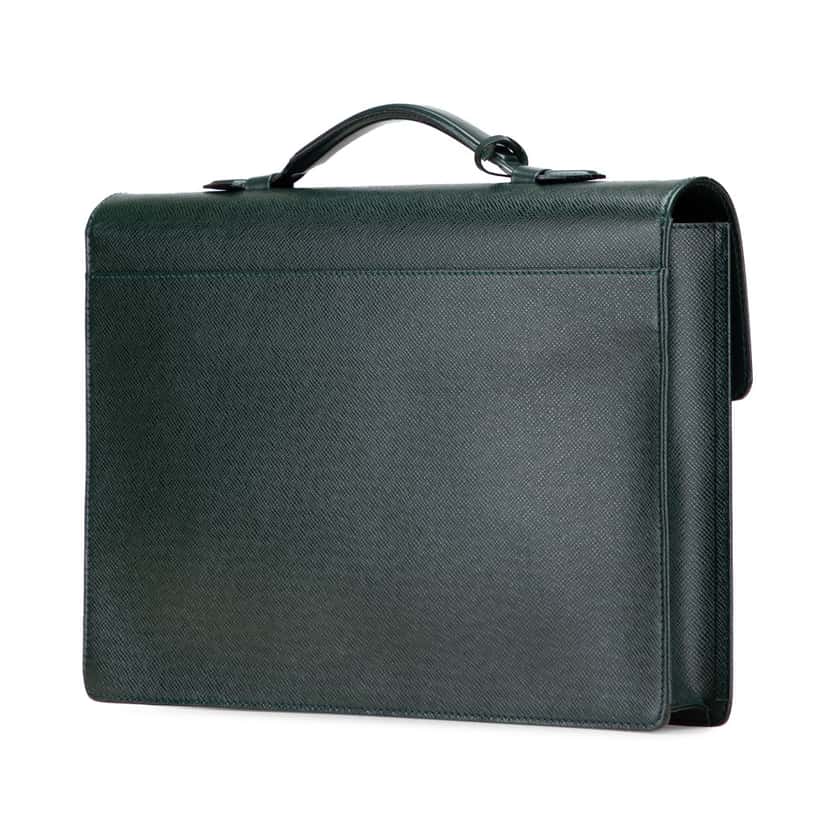 Louis Vuitton Taiga Serviette Kourad Briefcase Green Leather Good condition - Back View