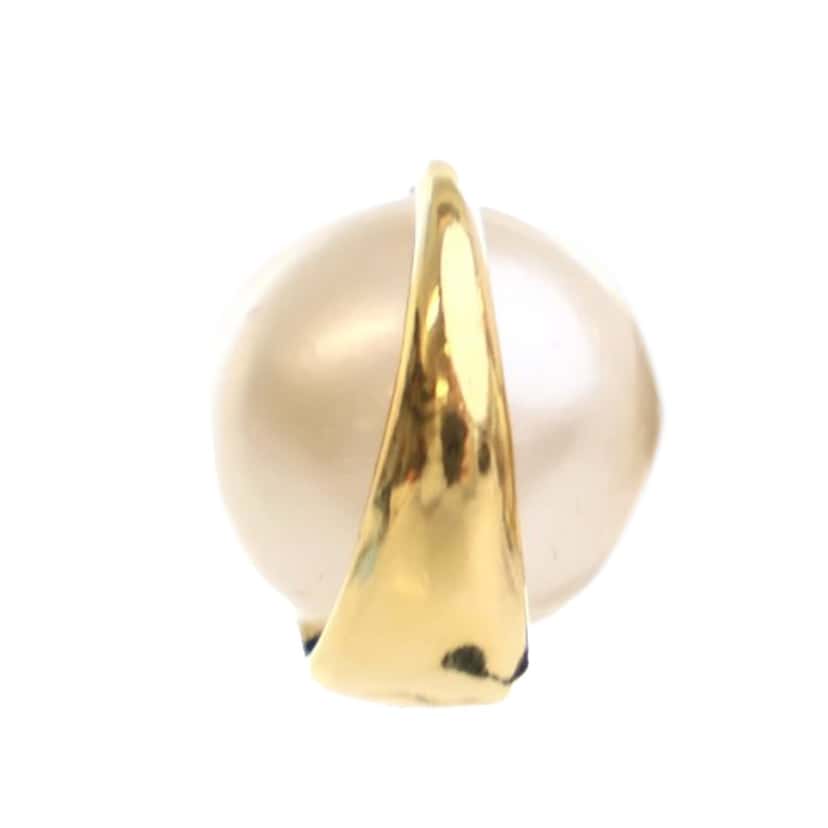 Chanel Gold Plated Faux Pearl Clip On Earrings Gold Metal Good condition - Box View