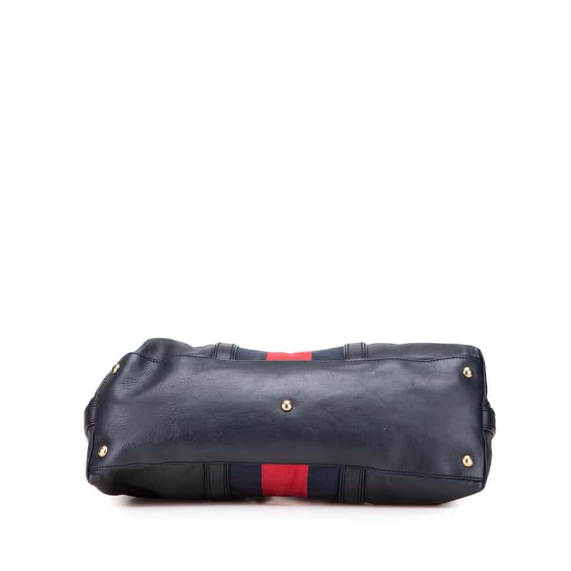 Gucci Medium Leather Web Rania Convertible Tote Black Leather Good condition - Inside View