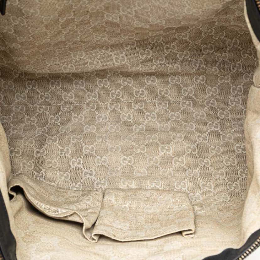 Gucci Medium Leather Web Rania Convertible Tote Black Leather Good condition - Model View