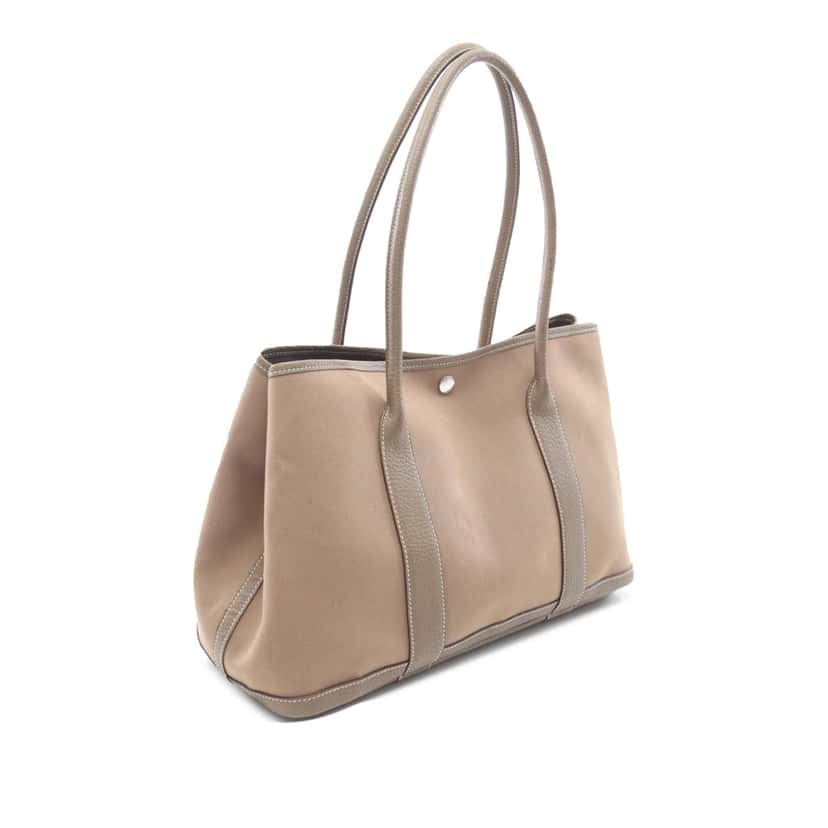 Hermès Toile and Negonda Garden Party 39 Brown Canvas Good condition - Back View