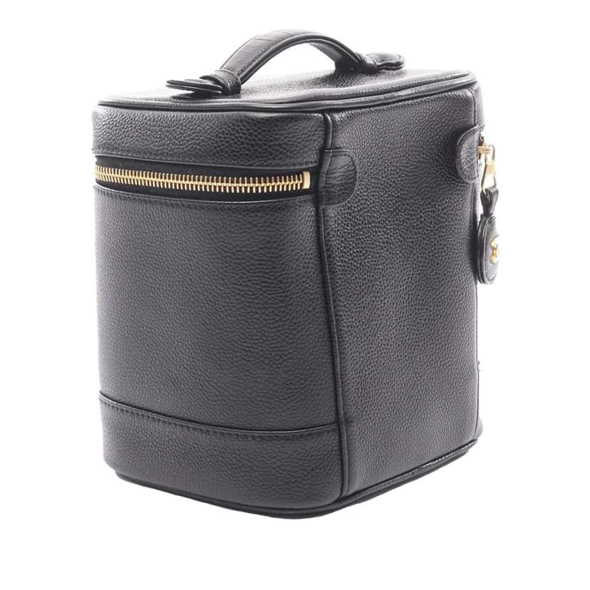 Chanel CC Caviar Vanity Case Black Leather Good condition - Back View