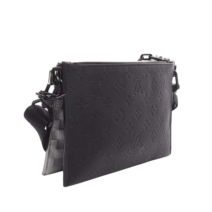 Louis Vuitton Damier Glitter Taurillon In The Loop Trio Pouch Black Leather Good condition - Back View