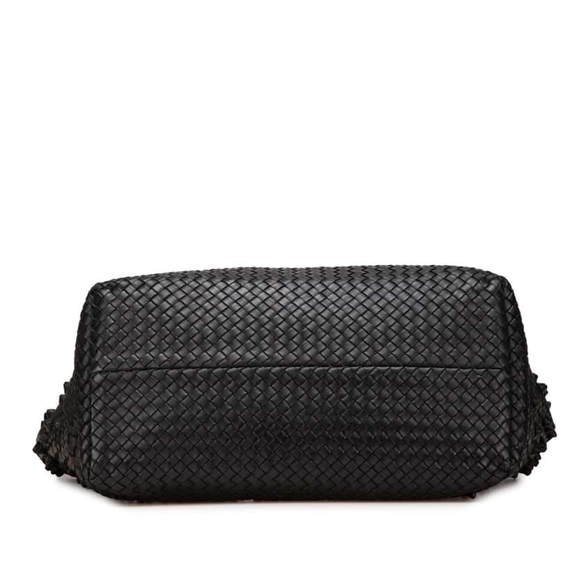Bottega Veneta Limited Edition Large Lambskin Intreccio Knotted Cabat Tote Black Leather Good condition - Inside View