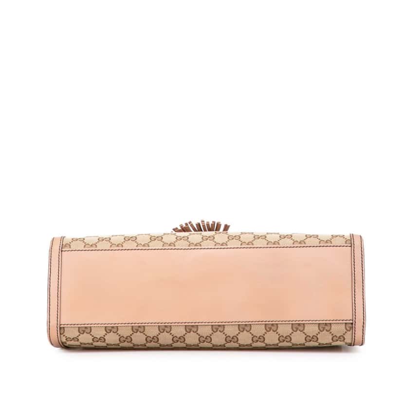 Gucci Large GG Canvas Emily Shoulder Bag Brown Leather Good condition - Inside View