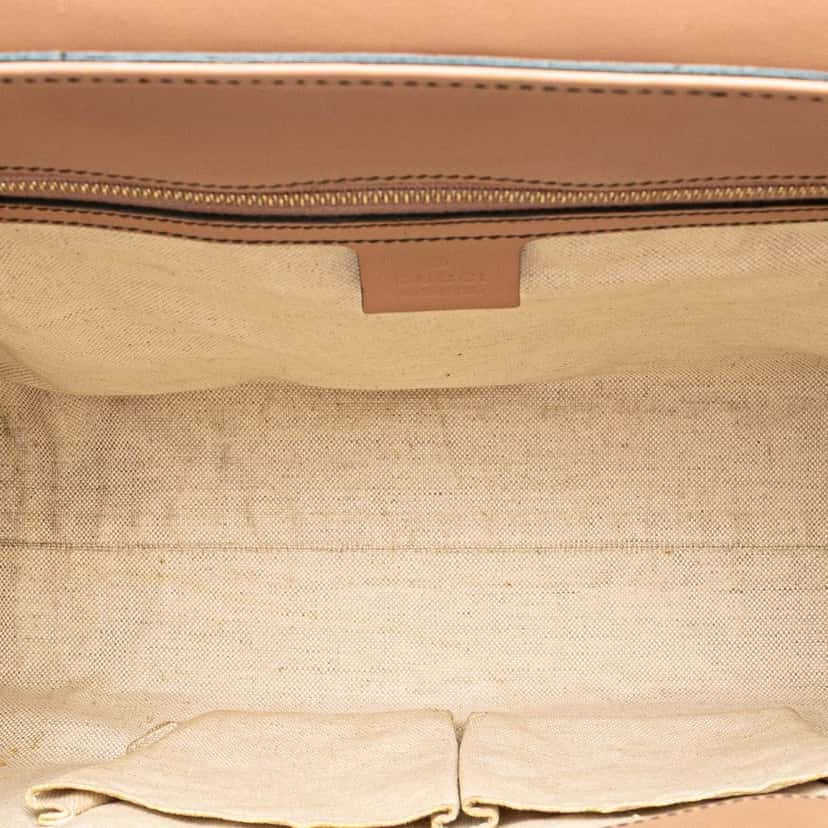 Gucci Large GG Canvas Emily Shoulder Bag Brown Leather Good condition - Model View