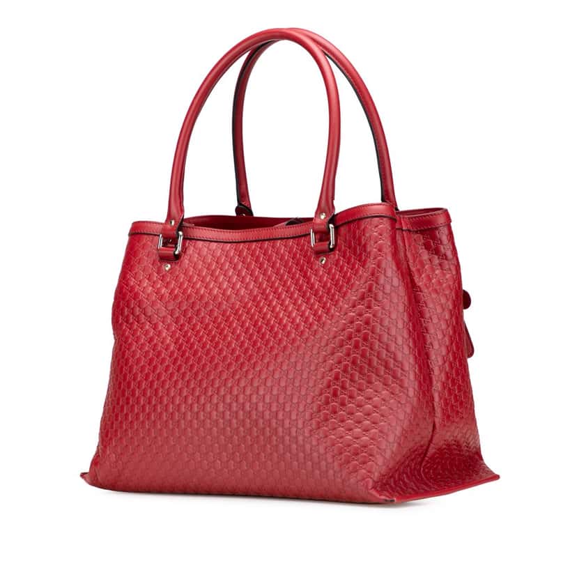 Gucci Large Microguccissima Satchel Red Leather Good condition - Back View