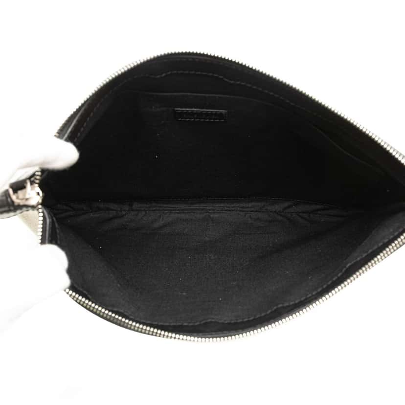 Balenciaga M Canvas Navy Clip Clutch White Canvas Good condition - Model View