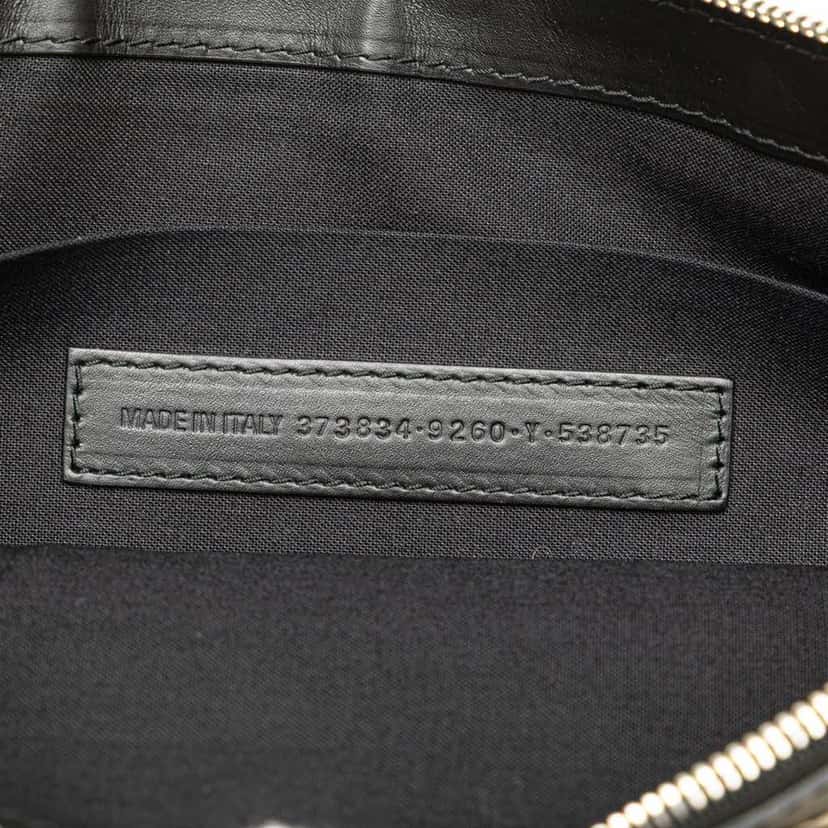 Balenciaga M Canvas Navy Clip Clutch White Canvas Good condition - Box View