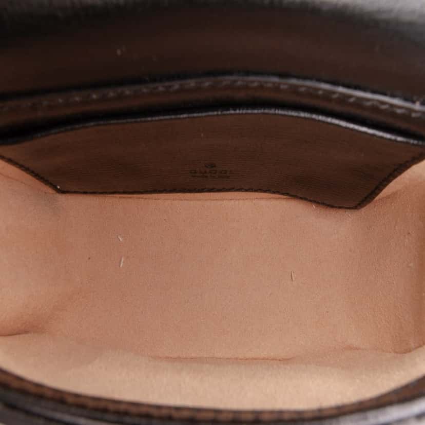 Gucci Mini Leather Horsebit 1955 Web Satchel Black Leather Good condition - Model View