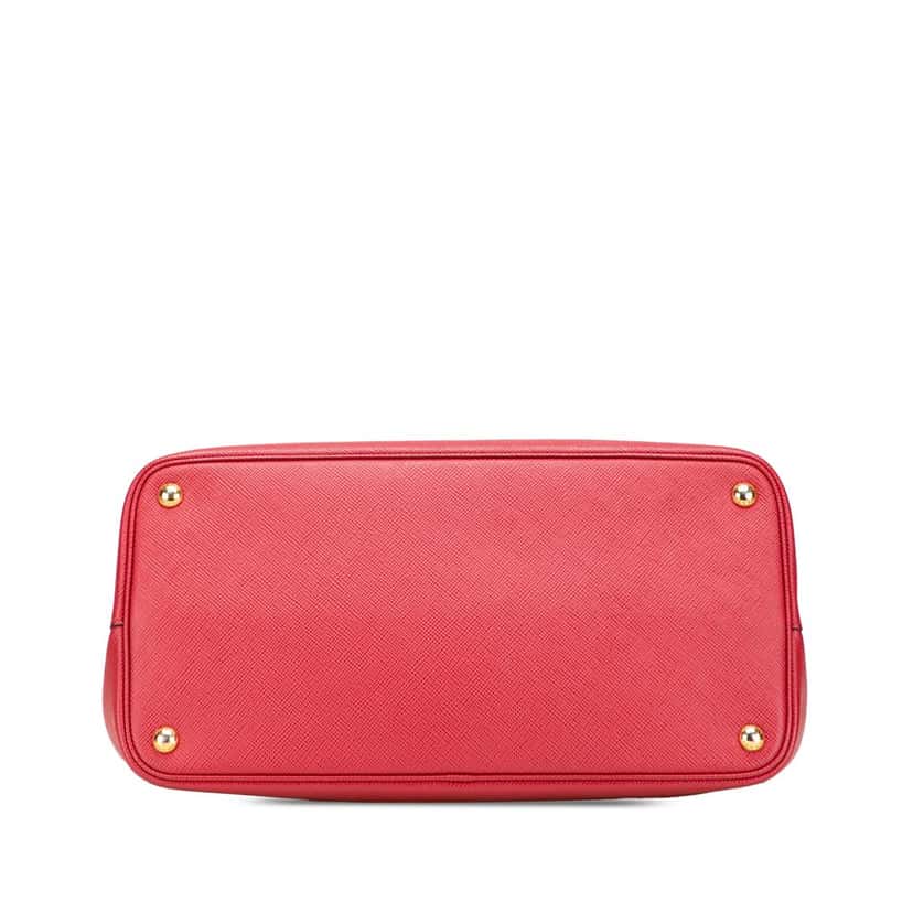 Prada Medium Saffiano Cuir Double Satchel Red Leather Good condition - Inside View