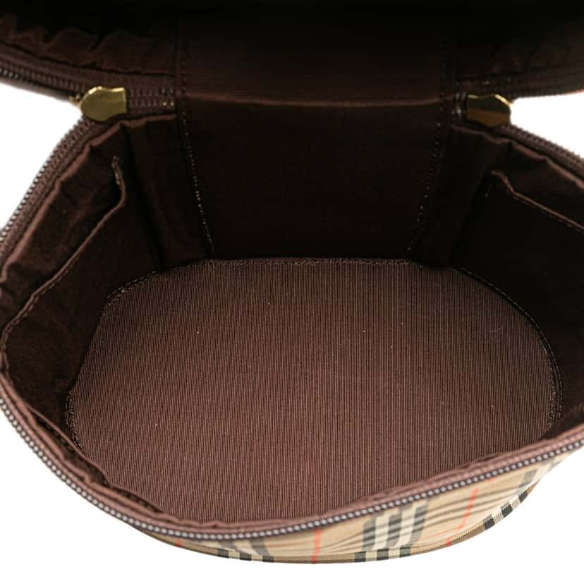 Burberry Haymarket Check Canvas Vanity Bag Brown Canvas Good condition - Model View