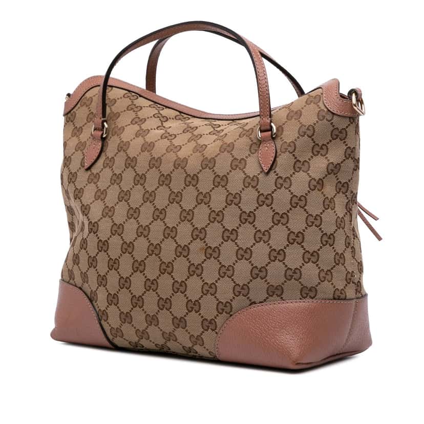 Gucci Medium GG Canvas Bree Satchel Brown Canvas Good condition - Back View