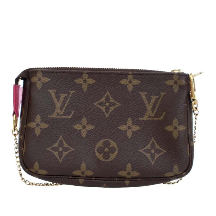 Louis Vuitton Monogram Bears on Skis Christmas Animation Mini Pochette Accessories Brown Canvas Good condition - Inside View