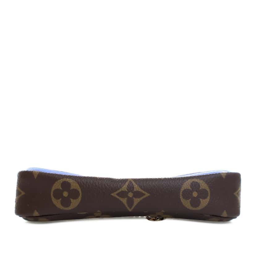 Louis Vuitton Monogram Bears on Skis Christmas Animation Mini Pochette Accessories Brown Canvas Good condition - Model View