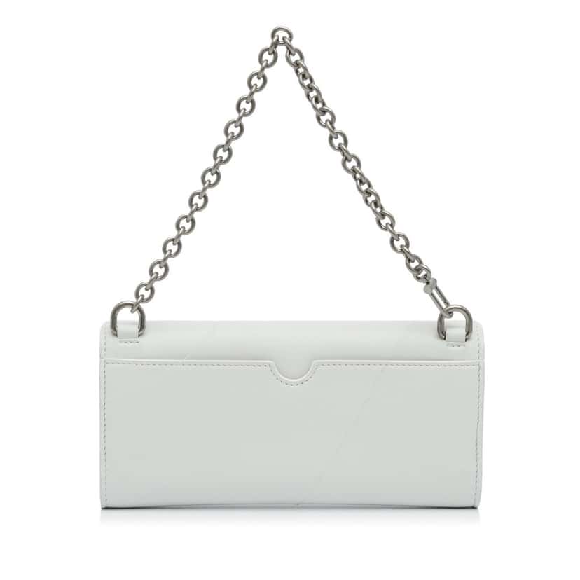 Off-white Jitney Quote Wallet on Chain White Leather Good condition - Inside View