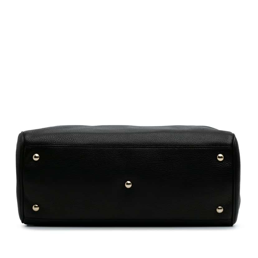 Gucci Medium Calfskin Bamboo Shopper Satchel Black Leather Good condition - Inside View