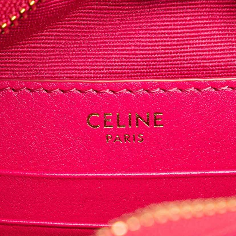 Celine Quilted Calfskin C Charm Crossbody Pink Leather Very good condition - Box View
