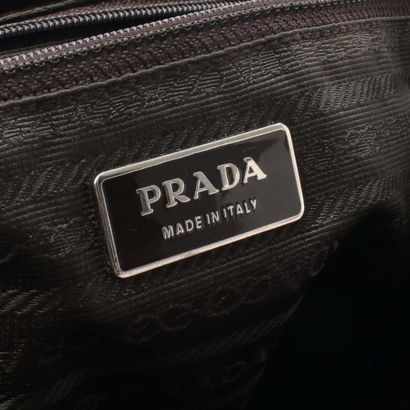 Prada Tessuto Zip Double Buckle Messenger Bag Brown Good condition - Model View