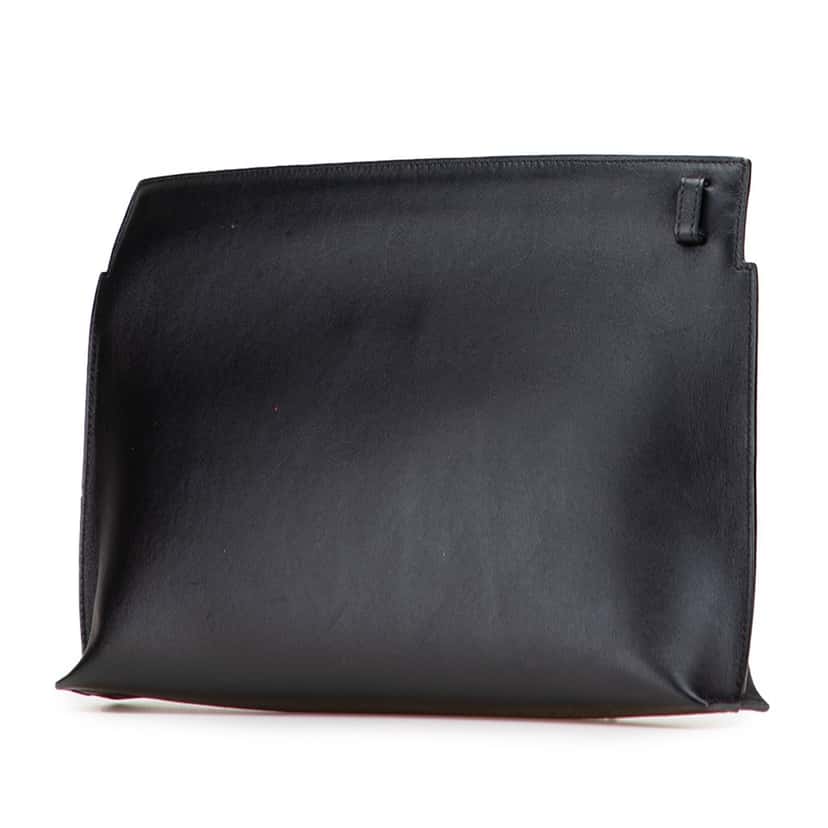 Loewe Leather Anagram T Clutch Black Leather Good condition - Back View