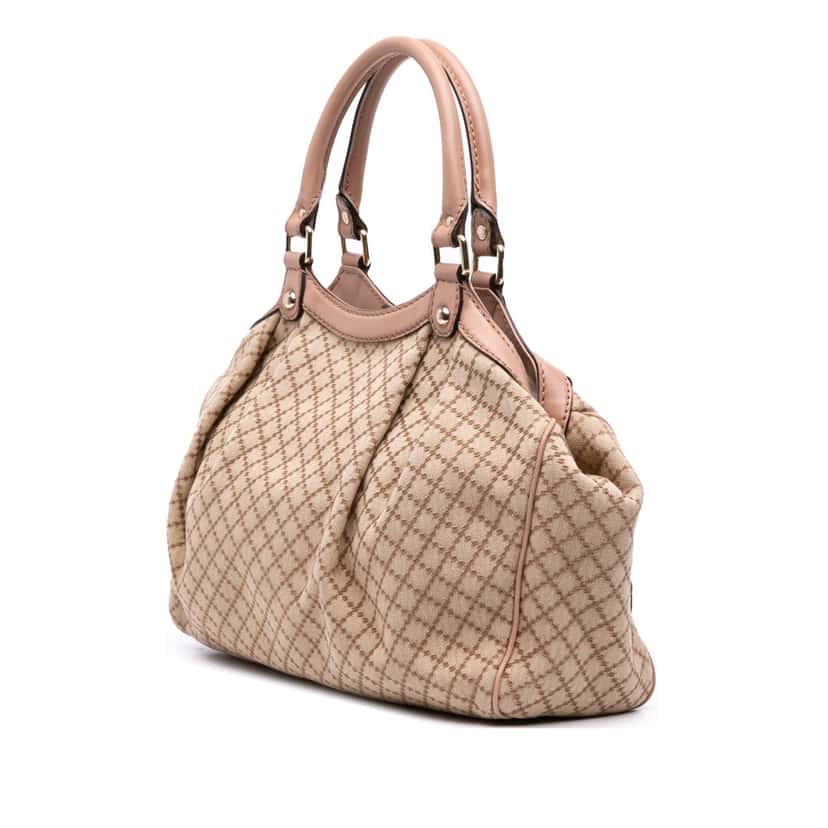 Gucci Medium Diamante Canvas Sukey Tote Brown Canvas Good condition - Back View