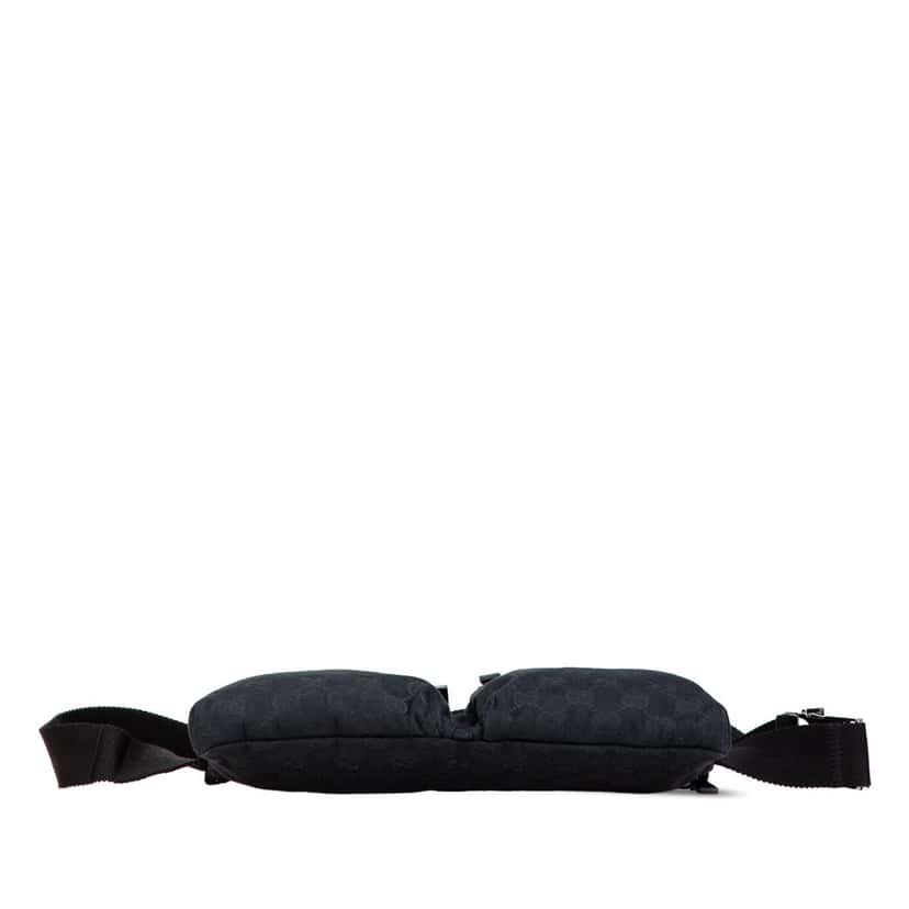 Gucci GG Canvas Double Pocket Belt Bag Black Canvas Good condition - Inside View