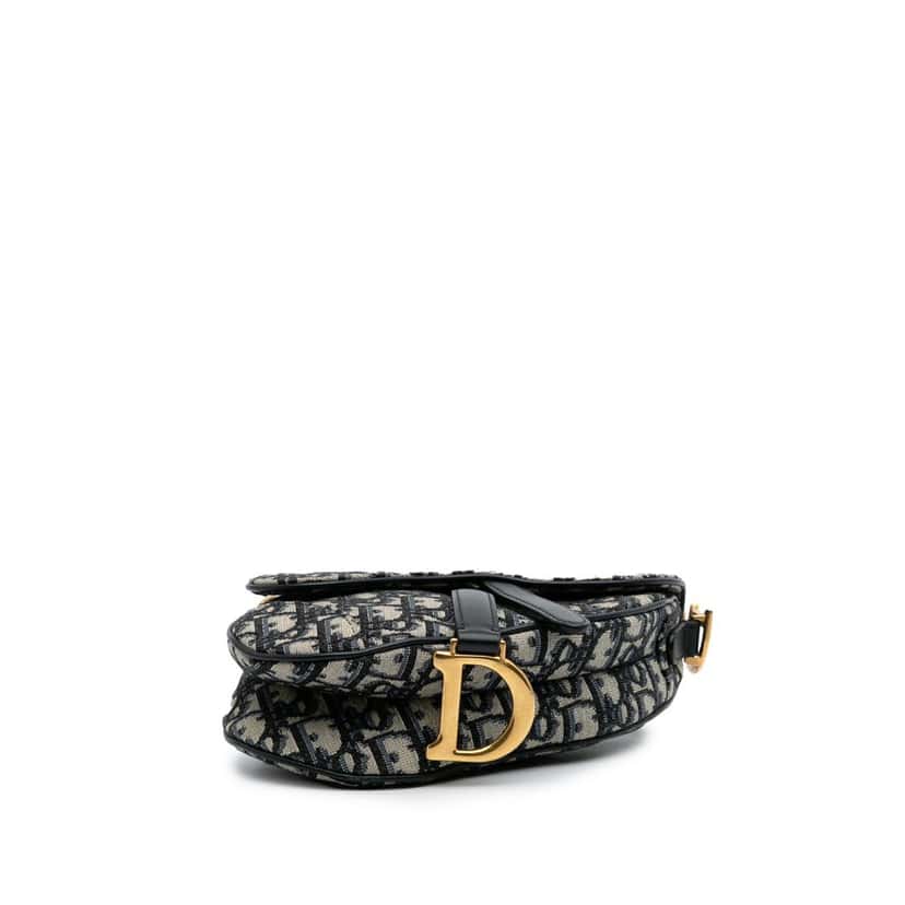 Dior Mini Oblique Canvas Saddle Bag Blue Canvas Good condition - Inside View