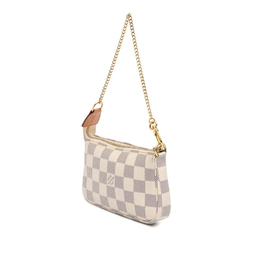 Louis Vuitton Damier Azur Mini Pochette Accessoires White Canvas Good condition - Back View